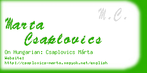 marta csaplovics business card